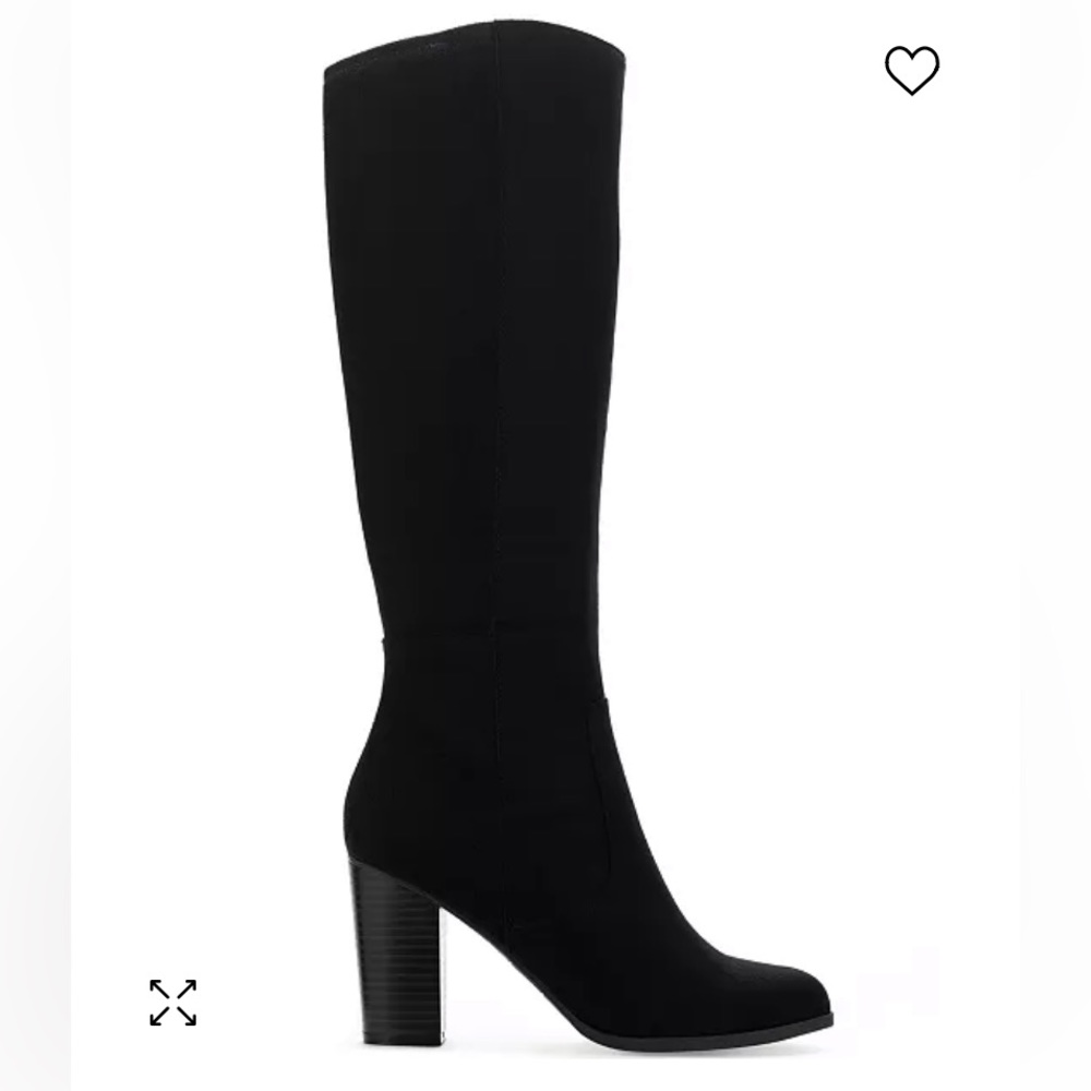 New Style & Co. Addyy black micro faux suede tall knee dress boots 13 W